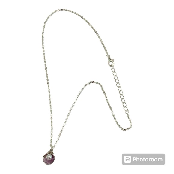 Bella pink pearl seashell handcrafted silver plated charm necklace - Picture 3 of 3